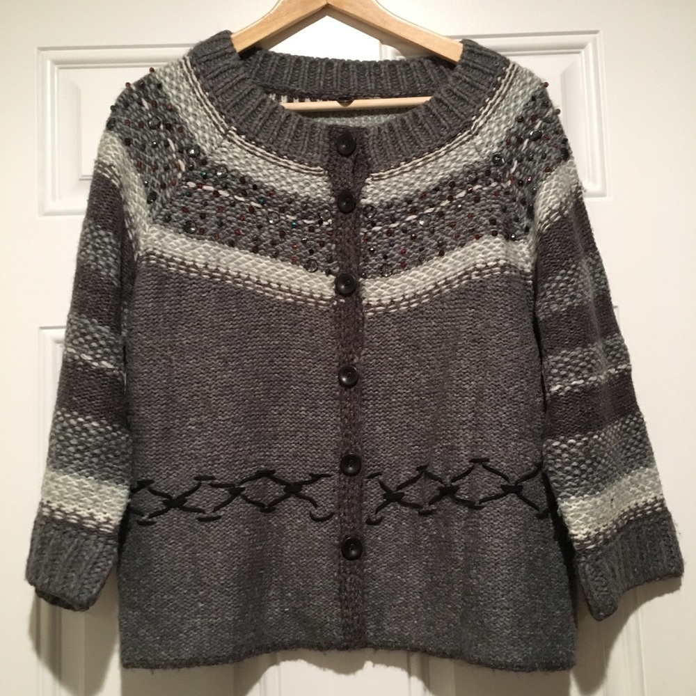 One Girl Who Beaded Sweater Cardigan